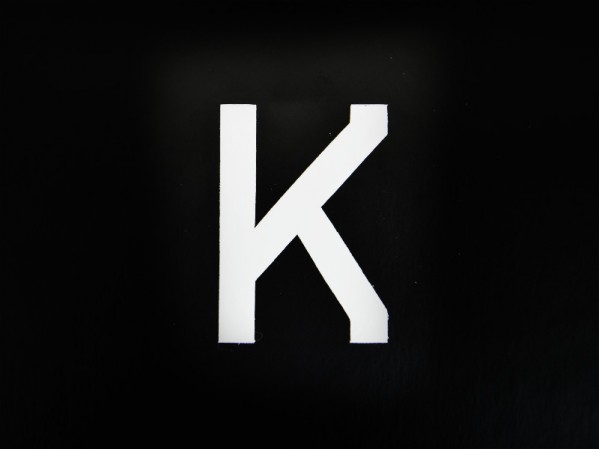 2_1/2 Number Plate Letter K (white)