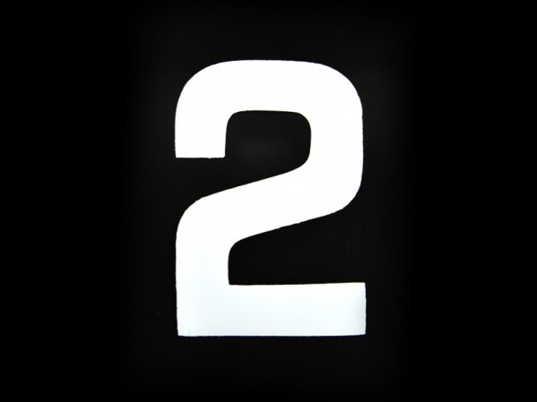 3 Number Plate Digit 2(white)