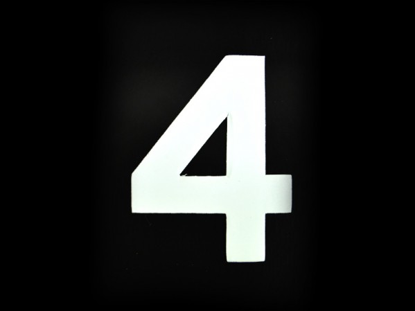 3 Number Plate Digit 4(white)