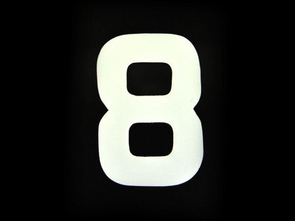 3 Number Plate Digit 8(white)