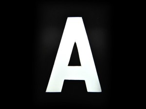 3 Number Plate Letter A(white)