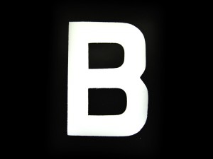 3 Number Plate Letter B (white)